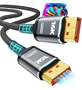 16K 8K DisplayPort Cable 2.1, VESA Certified 16K DP Cable 1.5FT 3.3FT 5FT 6.6FT 10FT 16FT 20FT Le...