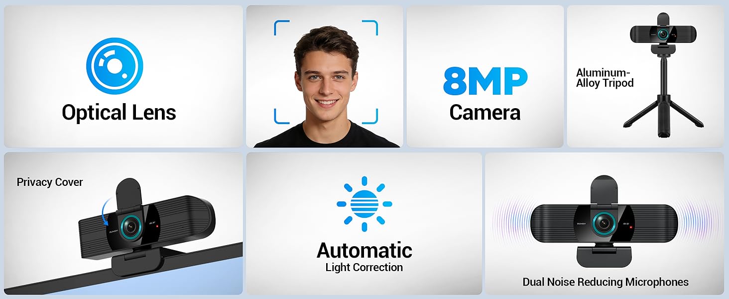 4K webcam with tripod