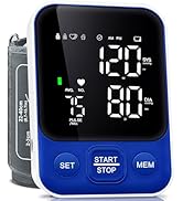 Blood Pressure Monitor Upper Arm Monitors for Home Use BP Machine with 2x120 Reading Memory Adjus...