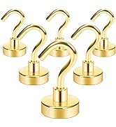 Neosmuk Magnetic Hooks, 25 lb+ Heavy Duty Earth Magnets with Hook for Refrigerator, Extra Strong ...