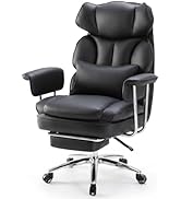 OLIXIS Home Office Desk Chair Comfy with Foot Rest, PU Leather Ergonomic Big and Tall High Back S...