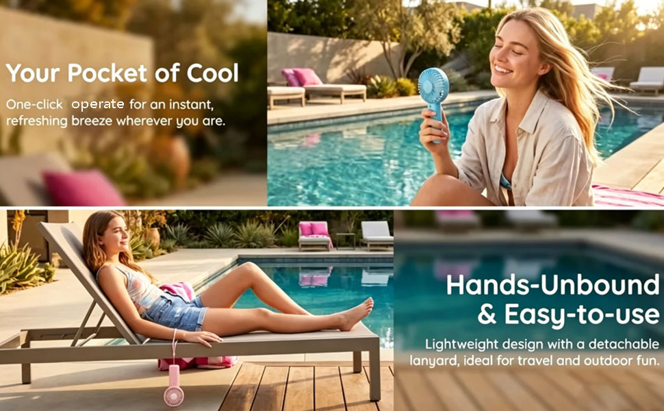 Portable fan,mini fans,Ideal for travel, beach,commutes and outdoor use, gift for summer, holidays
