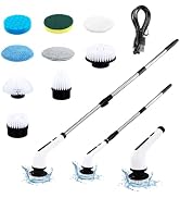 Wzxlj.Y 9-in-1 Cordless Electric Spin Scrubber,Rechargeable Bathroom Cleaning Brush with 9 Replac...