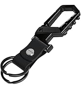 Idakekiy Key Chain, Heavy Duty Belt Loop Key Keeper Key Ring Holder with Bottle Opener Leather Ke...