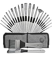 Paint Brushes Set of 24 Pieces, CONDA Different Shapes Wooden Handles Brushes with Art Brush Case...
