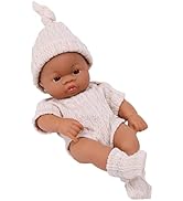 Baby Toys, Realistic Girl Doll for Kids Comes with 1x Set of Clothes, 1x Headband, Black Soft Sil...