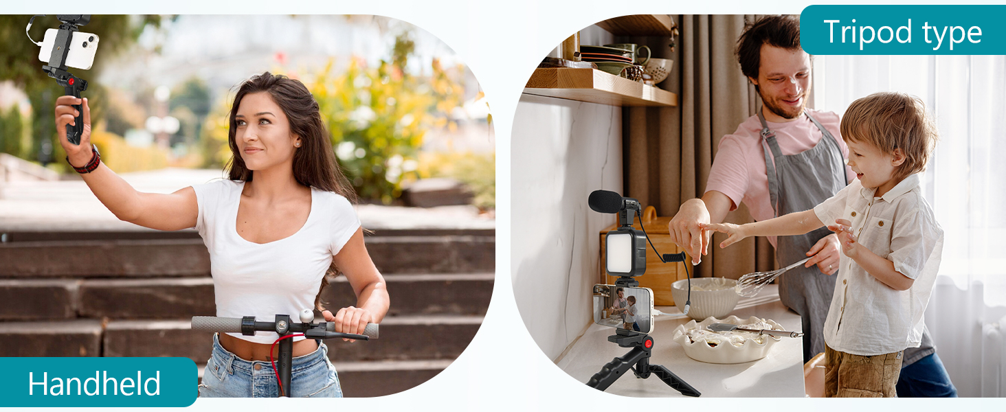 Vlogging Kit for iPhone, Android (with Tripod)