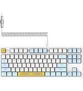 MAGIC-REFINER AK873 Gaming Keyboard,Rainbow Led Backlit,Hot-Swappable Blue Switch,PBT Keycap,75% ...