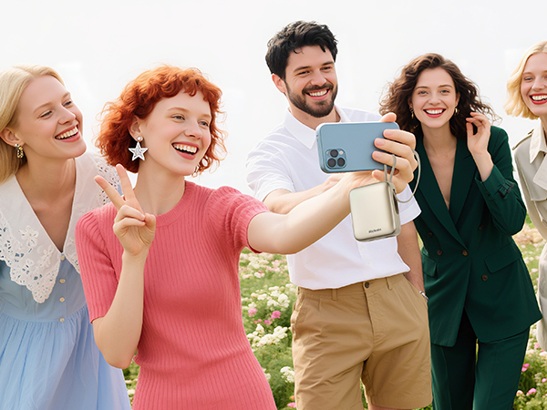 Small Portable Charge with Built in Cables