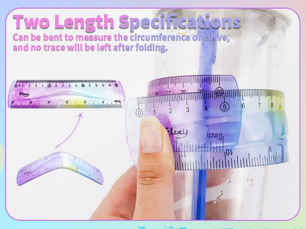 Flexible Ruler, Bendable Plastic Ruler