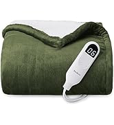 Bedsure Heated Blanket Electric Throw - Soft Flannel Electric Blanket, Heating Blanket with 4 Tim...