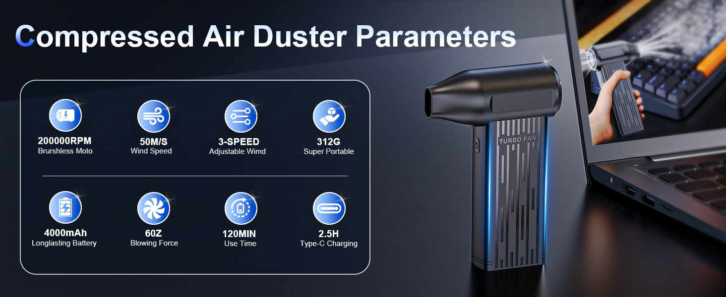 Compressed Air Duster rechargeable electric air duster electric duster electronics duster air blowe