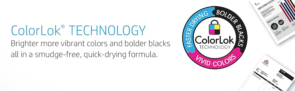 ColorLok Technology brighter more vivid colors, bolder blacks, smudge-free quick-drying formula
