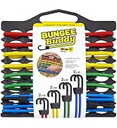 Bungee Buddy by Wrap-It Storage - Bungee Cord Organizer + 8 Assorted Size Bungee Cords - Steel Co...