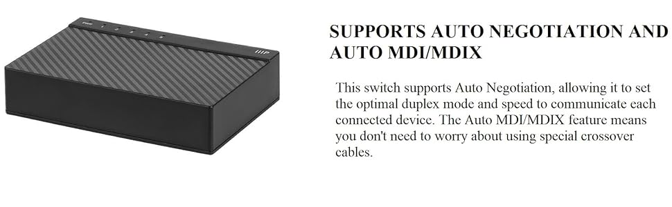 5-Port 10/100/1000Mbps Gigabit Compact size Plug and play IEEE 802.3x flow control