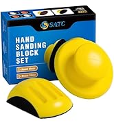 S SATC Sanding Blocks 5 Inch Hook and Loop Sanding Block 2 PCS Round and Mouse Hand Sanding Block...