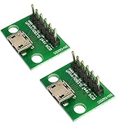 WLGQ USB 2.0 Micro B Female Test Adapter PCB Board - Breakout Connector with 2.54mm (0.1