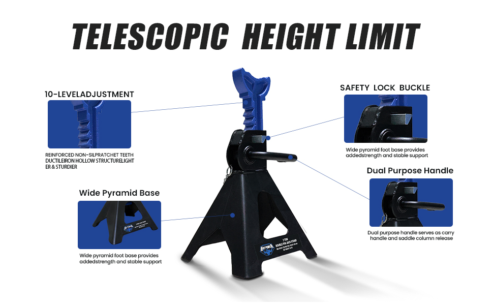 3 Ton Jack Stands 6,000 lb Capacity Car Lifting Stand 1 Pair Car Jack,Fit Use for Cars Automotive