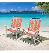 LET'S CAMP High Back Lawn Beach Chair with Insulated Cooler Bag Shoulder Strap, 3-Position Adjust...
