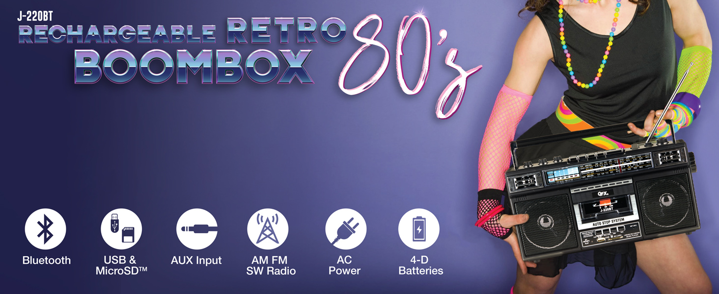 cassette boombox 80s retro ghetto blaster vintage radio old school stereo portable player