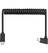 Poyiccot Coiled USB C to USB C Cable, Coiled USB Type C Cable 3A Fast Charging, Right Angle USB C...