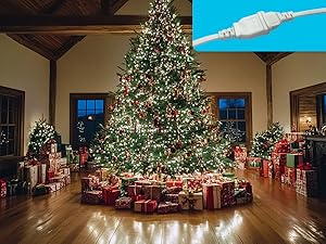 The application of extension cords in Christmas decorations during festivals