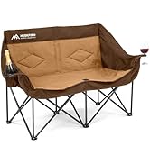 Double Camping Chairs for Adults Oversized Loveseat - 2 Person Camp Chair Heavy Duty Outdoor Camp...