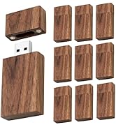 Wood USB Flash Drives 32GB, TATMOHIK USB 2.0 Walnut Wooden USB Thumb Drives 1O Pack Memory Stick ...