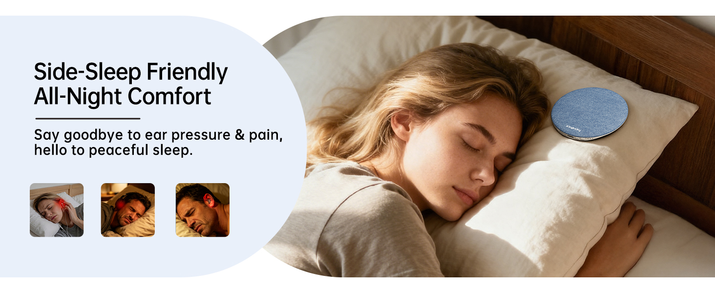 Pillow Speaker for Sleeping, Ultra-Thin Under Pillow White Noise Sound Machine for Side Sleepers
