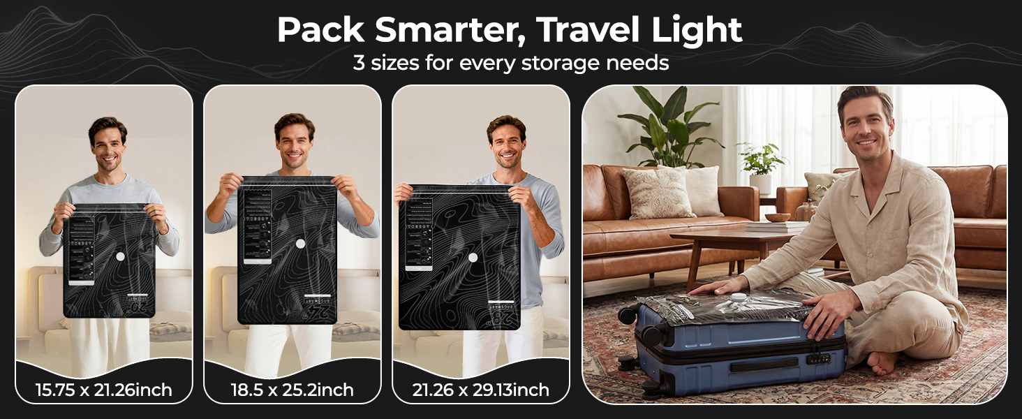 Vacuum storage bag for travel