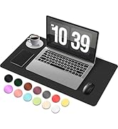 Desk Pad Protector, Leather &amp; Suede Desk Mat, Non-Slip Desk Pad Mat, Large Mouse Pad, Waterproof ...