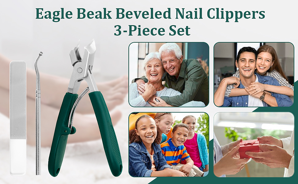 Eagle Beak Beveled Nail Clippers 3-Piece Set