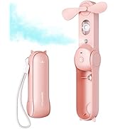 SWEETFULL Misting Fan Portable, Handheld Personal Mister Fan, Small Fan Rechargeable, Mini Spray ...