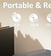 Retro CD Player with Bluetooth in/Out Portable CD Player FM Radio Wood Music Player