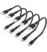 Short Micro USB Cable 1ft [5 Pack] USB 2.0 Micro USB Charging Cable Android Charger Cord for Sams...