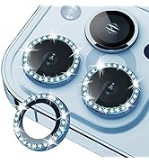 Xfilm Bling Diamond Camera Lens Protector for iPhone 13 Pro/iPhone 13 Pro Max, HD Clear Tempered ...
