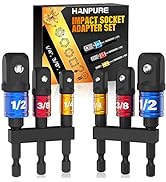 Impact Grade Socket Adapter Set - 2 Packs Extension Bit Set Socket Wrench Driver Adapter Kit with...