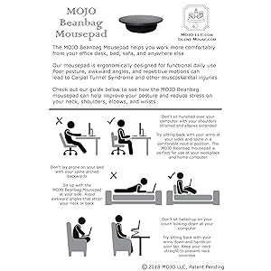 Beanbag Mousepad instructions, user guide, use on knee, bed, sofa, couch, chair, computer desk