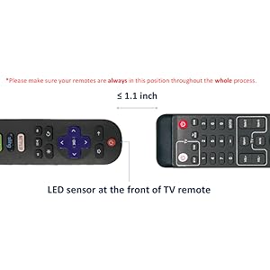 Please make sure your remotes are always in the position shown throughout the whole process