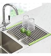 Seropy Roll Up Dish Drying Rack Over The Sink Drying Rack for Kitchen Counter, Rolling Dish Rack ...