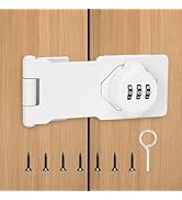 TOKCKYBL Keyless Cabinet Lock with Combination Code - 3-Digit Password Hasp Latch Lock for Drawer...