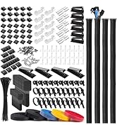 OneLeaf 323 Pcs Cable Management Kit, Wire Organizers for Cords, PC Accessories for Cord Organiza...