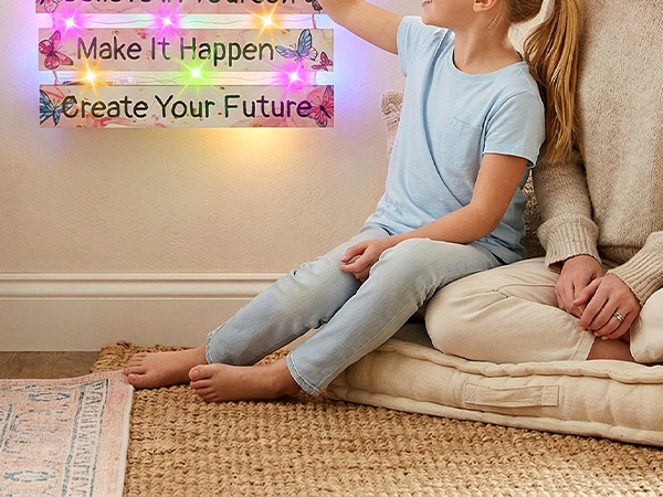 Girls Room Decor for Teen Girls Butterfly Wall Decor with LED Lights