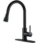 Black Kitchen Faucets with Pull Down Sprayer Kitchen Sink Faucet with Pull Out Sprayer Single Hol...