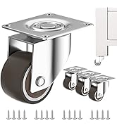 ANDUTEES 1 inch Caster Wheels Set of 4, Low Profile Wheels for Furniture, No Noise Mini Swivel Ru...