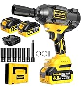 SundpeyPRO 1/2" Cordless Impact Wrench - 1107Ft-lbs(1500N·m)21V 3 Speed High Torque Brushless Imp...