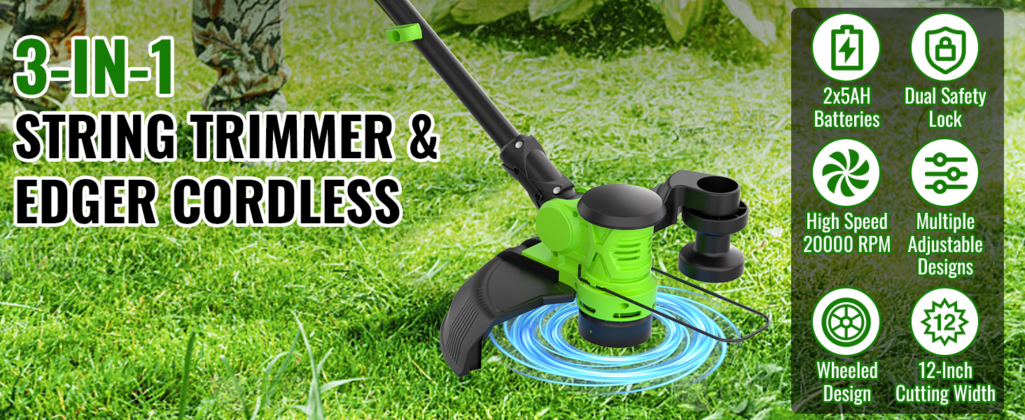 battery operated weed wacker cordless cordless string trimmer