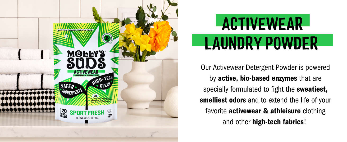 Specially formulated to fight the sweatiest, smelliest odors of your favorite activewear