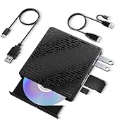 5 in 1 External Blu Ray Drive for Laptop, USB 3.0 & Type-C Blu Ray Burner Reader, Multifunctional...