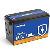 12V 300Ah LiFePO4 Lithium Battery, Built-in 150A BMS, 15000 Deep Cycles, 3840Wh, Low Temp Protect...